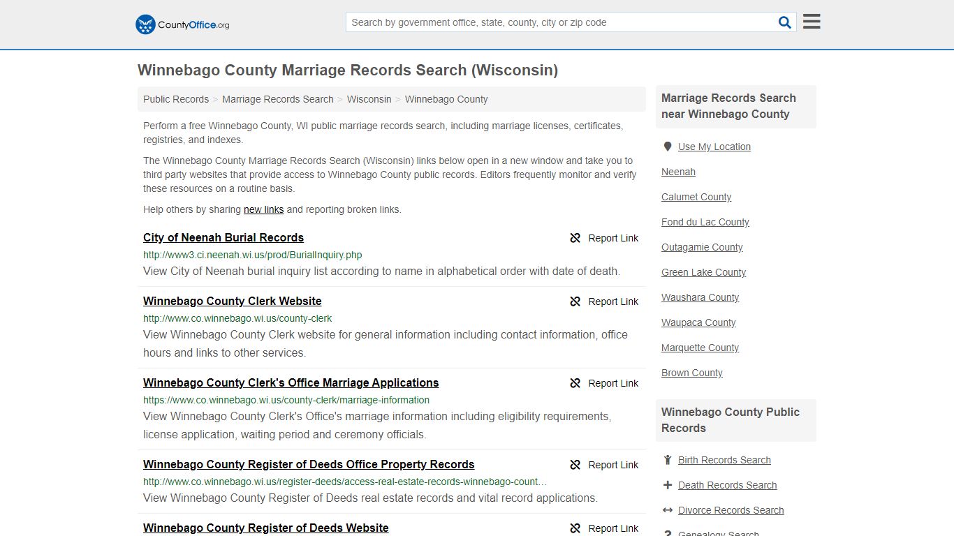 Marriage Records Search - Winnebago County, WI (Marriage ...